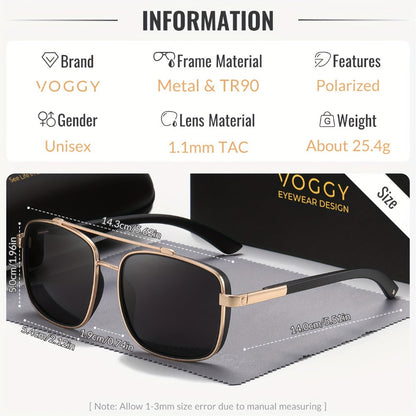 Sunglasses for Men - Polarized Pilot Women - Retro Aviator TR90 Metal Frame UV400 Protection - product detail view 2