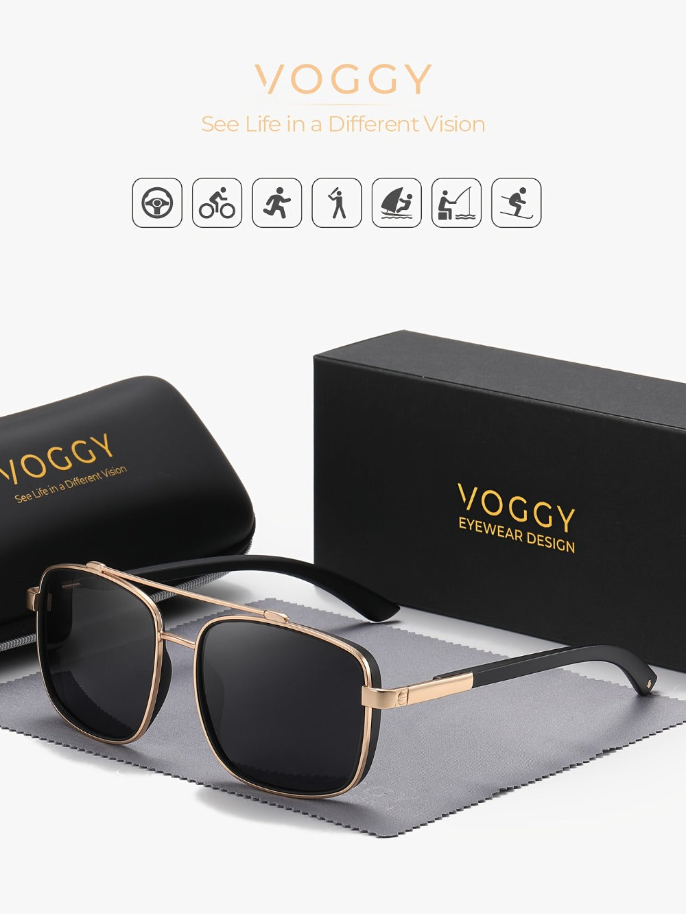 Sunglasses for Men - Polarized Pilot Women - Retro Aviator TR90 Metal Frame UV400 Protection - product detail view 13