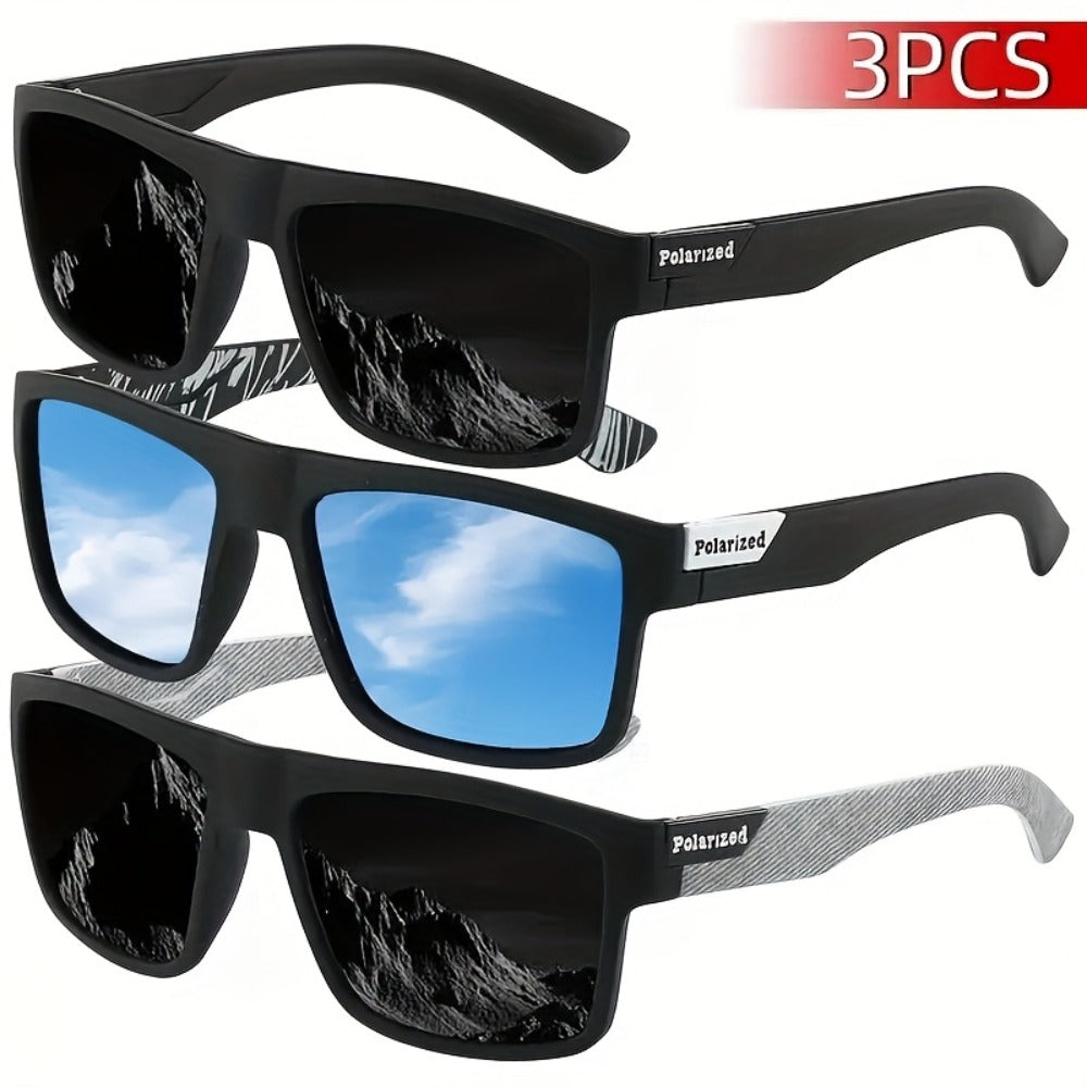 Sunglasses for Men - Polarized Set Couples 3 or 5 Pack - Retro Trendy PC Lens Metal Hinge - product detail view 5