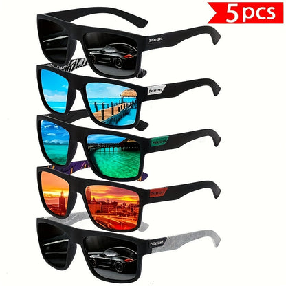 Sunglasses for Men - Polarized Set Couples 3 or 5 Pack - Retro Trendy PC Lens Metal Hinge - product detail view 7