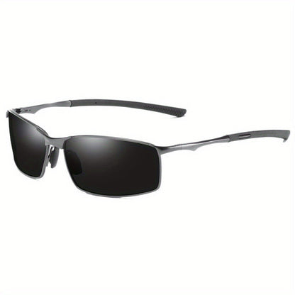 Sunglasses for Men - Polarized Sports Metal Frame UV400 Anti-Glare HD Driving Lenses - product detail view 3