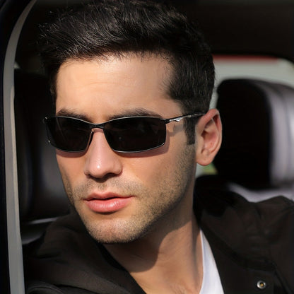 Sunglasses for Men - Polarized Sports Metal Frame UV400 Anti-Glare HD Driving Lenses - product detail view 7