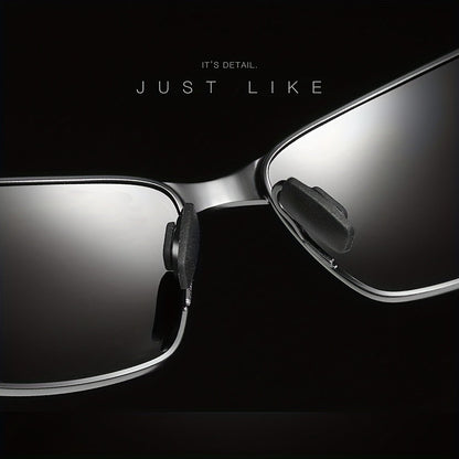 Sunglasses for Men - Polarized Sports Metal Frame UV400 Anti-Glare HD Driving Lenses - product detail view 9