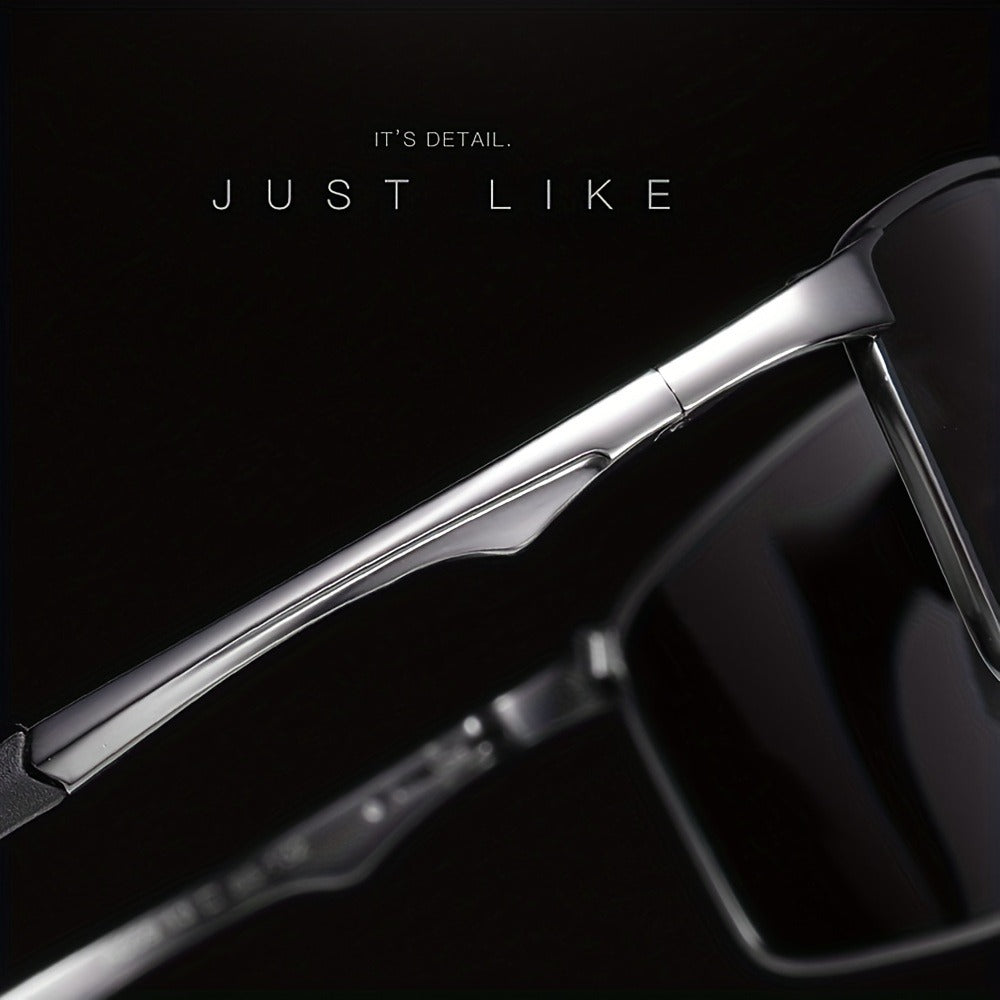 Sunglasses for Men - Polarized Sports Metal Frame UV400 Anti-Glare HD Driving Lenses - product detail view 10