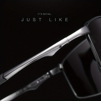 Sunglasses for Men - Polarized Sports Metal Frame UV400 Anti-Glare HD Driving Lenses - product detail view 10