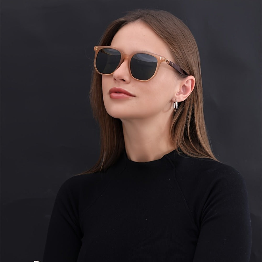 Sunglasses for Men - Polarized TR Frame for & Women Vintage Stud Detail Hybrid Spectacle Retro - product detail view 19