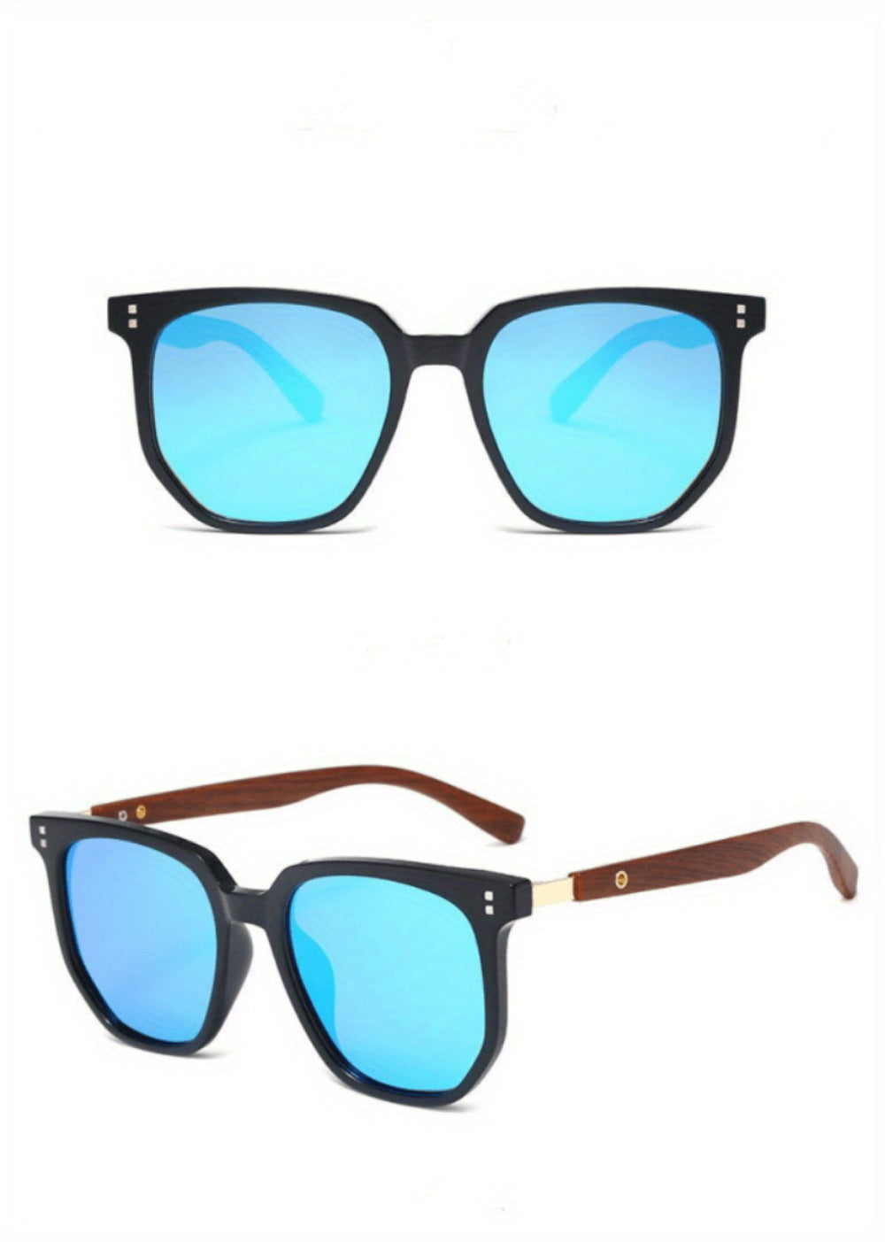 Sunglasses for Men - Polarized TR Frame for & Women Vintage Stud Detail Hybrid Spectacle Retro - product detail view 27