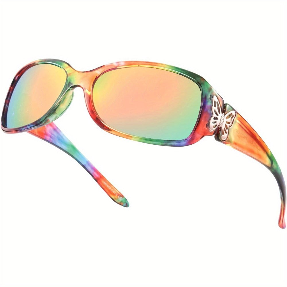 Sunglasses for Men - Polarized UV400 Butterfly Floral Wrap-Around Fashion Eyewear for & Women - product detail view 8