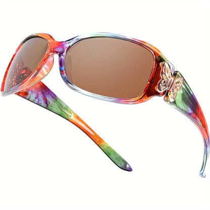 Sunglasses for Men - Polarized UV400 Butterfly Floral Wrap-Around Fashion Eyewear for & Women - product detail view 12