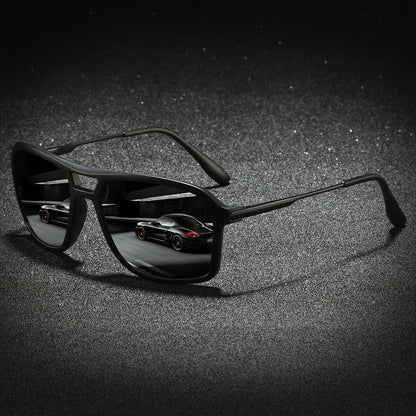 Sunglasses for Men - Polarized for & Women UV400 Square Frame, Flexible Spring Temples - main product view