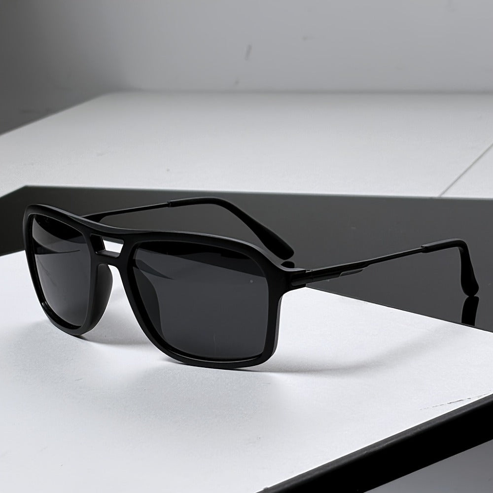Sunglasses for Men - Polarized for & Women UV400 Square Frame, Flexible Spring Temples - product detail view 6