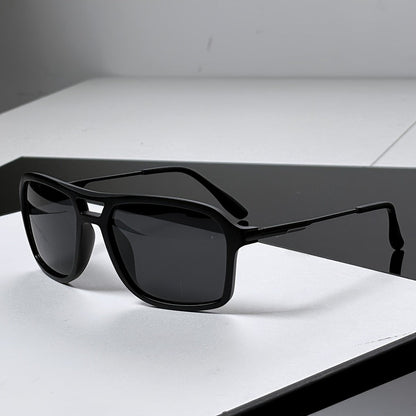 Sunglasses for Men - Polarized for & Women UV400 Square Frame, Flexible Spring Temples - product detail view 6