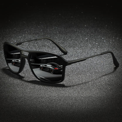 Sunglasses for Men - Polarized for & Women UV400 Square Frame, Flexible Spring Temples - product detail view 7