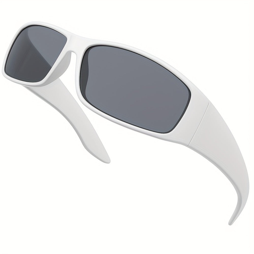 Sunglasses for Men - Polarized Wrap Around Super Dark Lens Lightweight Glossy Matte Frame Black - product detail view 11