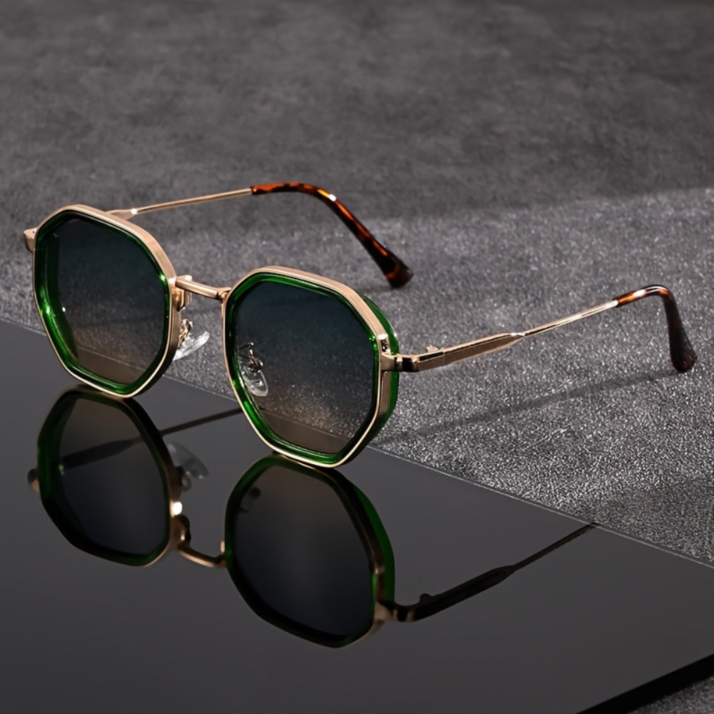 Sunglasses for Men - Polygonal for Women Geometric Frame Trendy Tinted Lenses Lightweight - product detail view 4