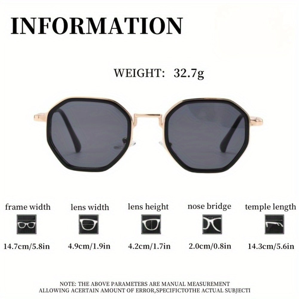 Sunglasses for Men - Polygonal for Women Geometric Frame Trendy Tinted Lenses Lightweight - product detail view 6