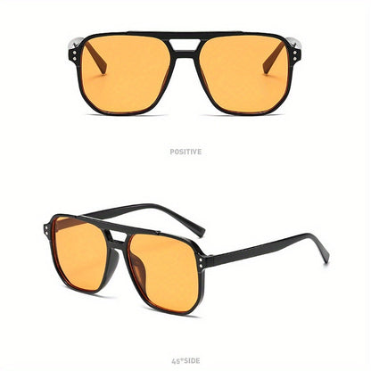 Sunglasses for Women - Rectangular for 3 Pack Leopard Print Dual Bridge Reflective Mirror Lens - product detail view 4