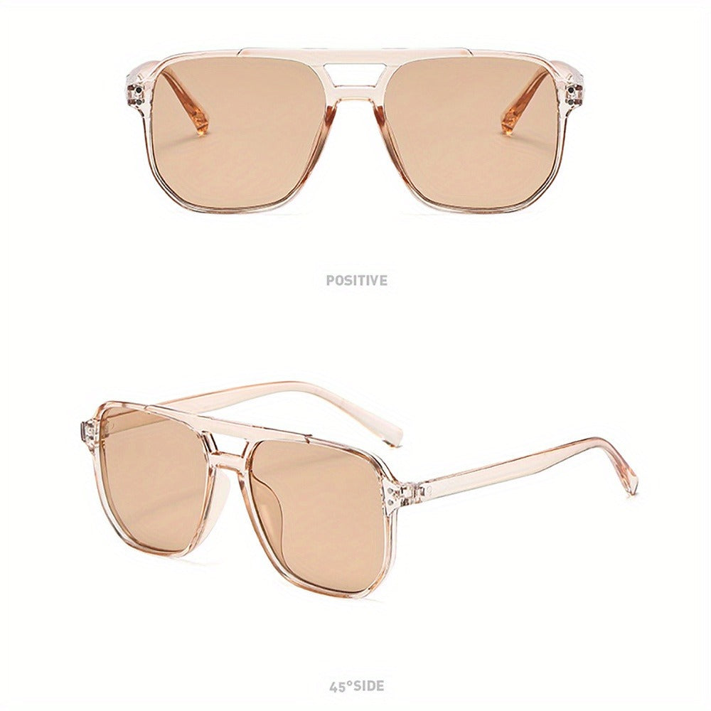 Sunglasses for Women - Rectangular for 3 Pack Leopard Print Dual Bridge Reflective Mirror Lens - product detail view 5