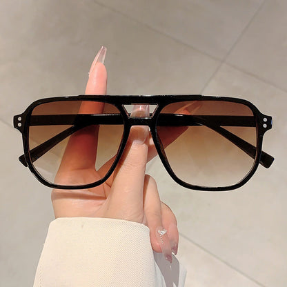 Sunglasses for Women - Rectangular for 3 Pack Leopard Print Dual Bridge Reflective Mirror Lens - product detail view 6