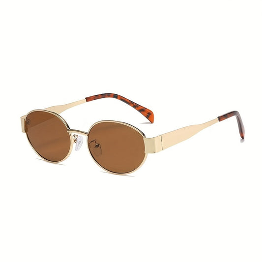 Sunglasses for Men - Retro Oval 2 Pack Metal Frame Vintage Fashion Eyewear Unisex Women Travel - product detail view 2