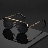 Golden frame gray lenses
