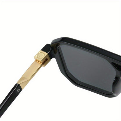 Sunglasses for Men - Retro Square UV400 Oversized Frame - Tortoiseshell Arms Unisex Fashion - product detail view 16