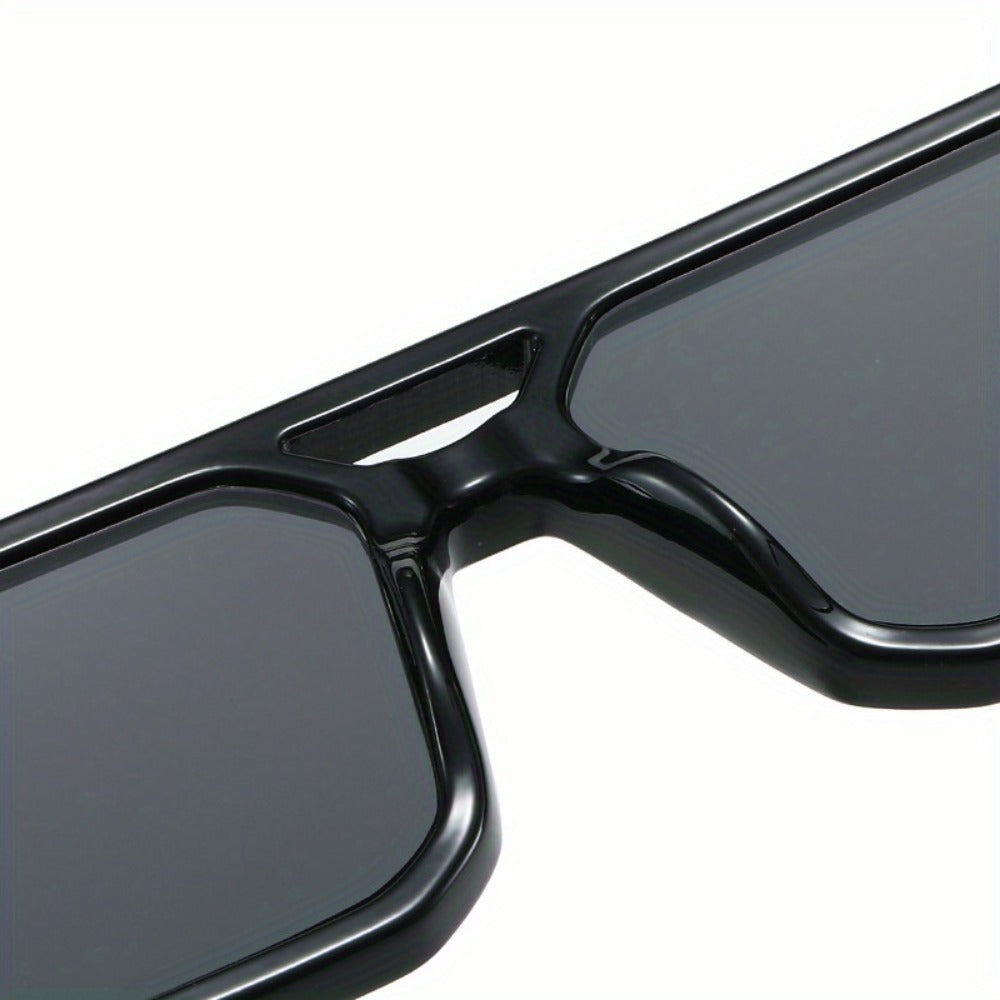 Sunglasses for Men - Retro Square UV400 Oversized Frame - Tortoiseshell Arms Unisex Fashion - product detail view 17
