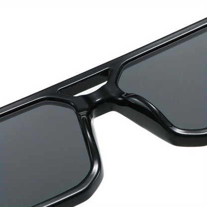 Sunglasses for Men - Retro Square UV400 Oversized Frame - Tortoiseshell Arms Unisex Fashion - product detail view 17