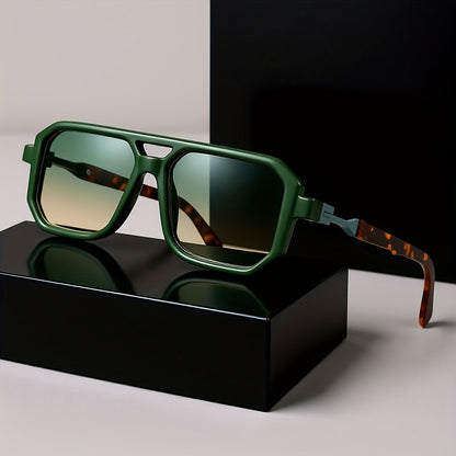 Sunglasses for Men - Retro Square UV400 Oversized Frame - Tortoiseshell Arms Unisex Fashion - product detail view 20
