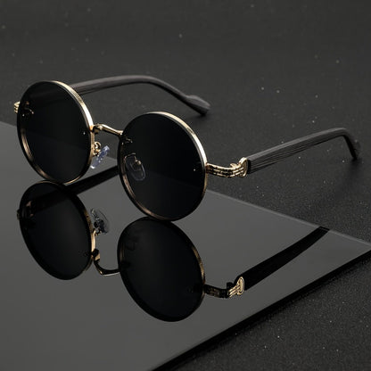 Sunglasses for Men - Retro Woodgrain UV400 for Women & Vintage Lightweight Unisex Frame - product detail view 3