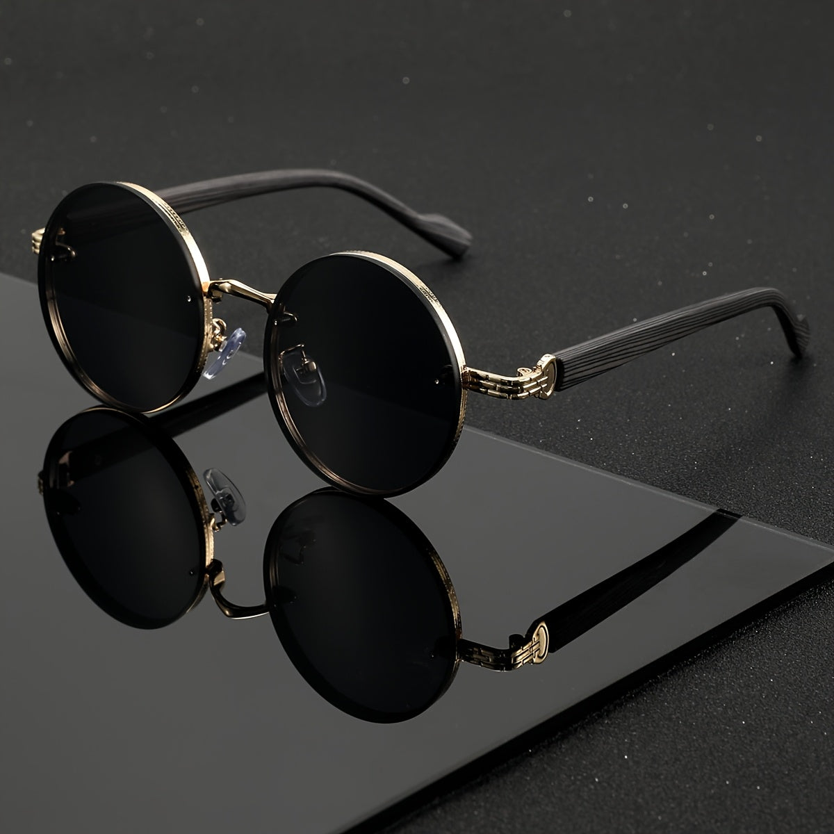 Sunglasses for Men - Retro Woodgrain UV400 for Women & Vintage Lightweight Unisex Frame - product detail view 7