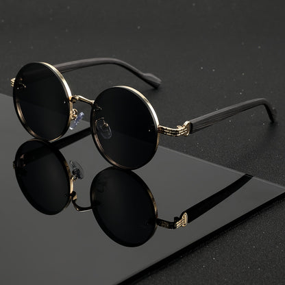 Sunglasses for Men - Retro Woodgrain UV400 for Women & Vintage Lightweight Unisex Frame - product detail view 7