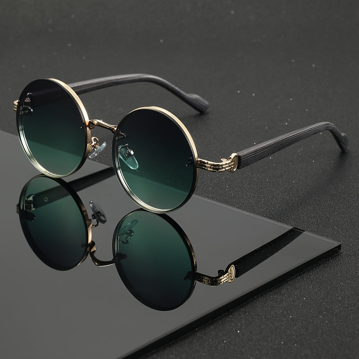 Sunglasses for Men - Retro Woodgrain UV400 for Women & Vintage Lightweight Unisex Frame - product detail view 8