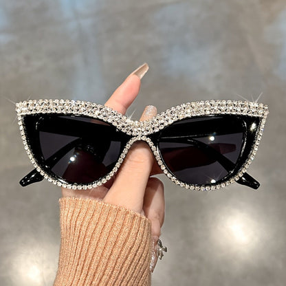 Sunglasses for Women - Rhinestone Cat Eye Glasses 2 Pack Sparkling Crystal Composite Frame - product detail view 2