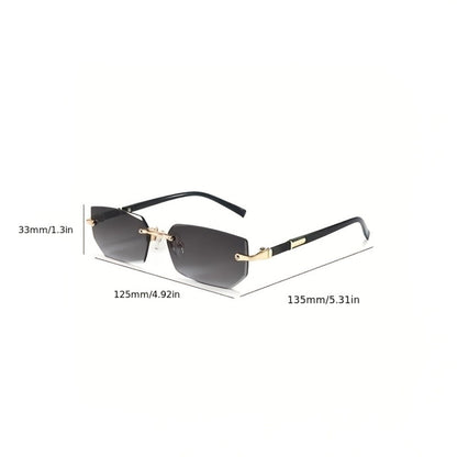 Sunglasses for Men - Rimless 5 Pack Women Frameless Gradient Tinted Lens Lightweight No-Frame - product detail view 4