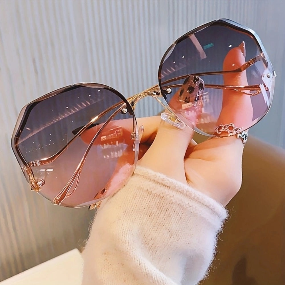 Sunglasses for Men - Rimless Glasses 3 Piece Set Frameless Metal Fashion Eyewear for Women - product detail view 8