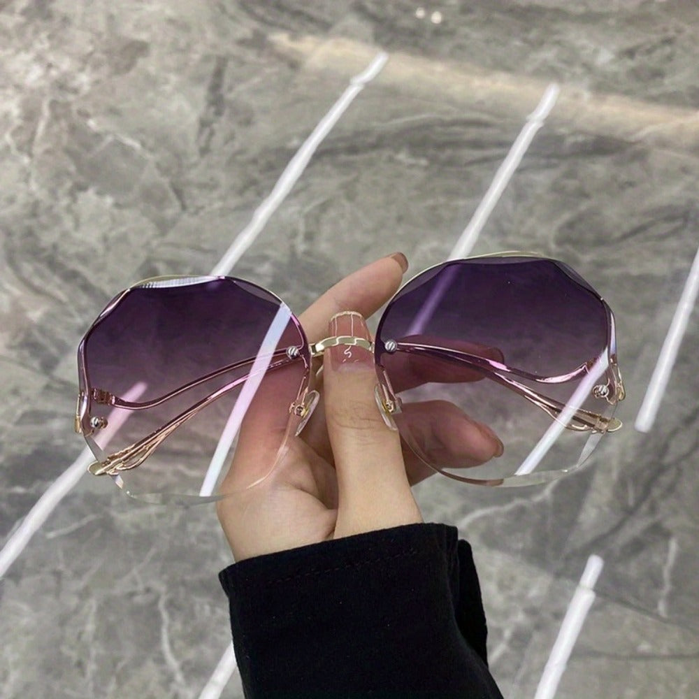 Sunglasses for Men - Rimless Glasses 3 Piece Set Frameless Metal Fashion Eyewear for Women - product detail view 10