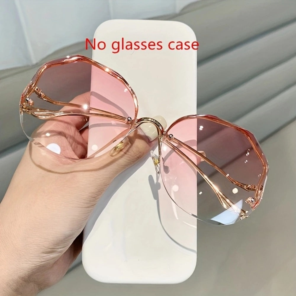 Sunglasses for Men - Rimless Glasses 3 Piece Set Frameless Metal Fashion Eyewear for Women - product detail view 11