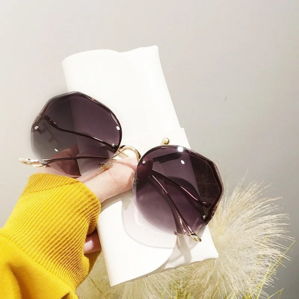 Sunglasses for Men - Rimless Glasses 3 Piece Set Frameless Metal Fashion Eyewear for Women - product detail view 12