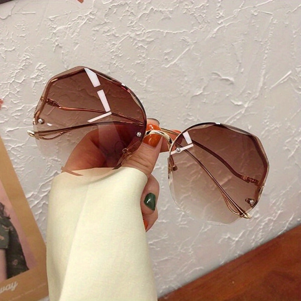 Sunglasses for Men - Rimless Glasses 3 Piece Set Frameless Metal Fashion Eyewear for Women - product detail view 13