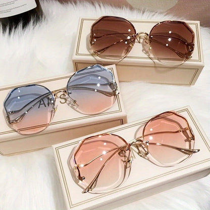 Sunglasses for Men - Rimless Glasses 3 Piece Set Frameless Metal Fashion Eyewear for Women - product detail view 14