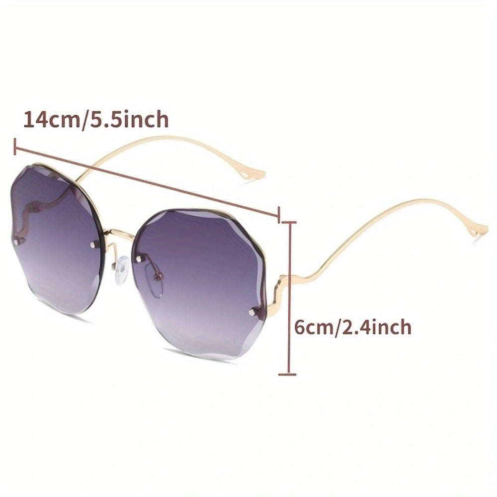 Sunglasses for Men - Rimless Glasses 3 Piece Set Frameless Metal Fashion Eyewear for Women - product detail view 16