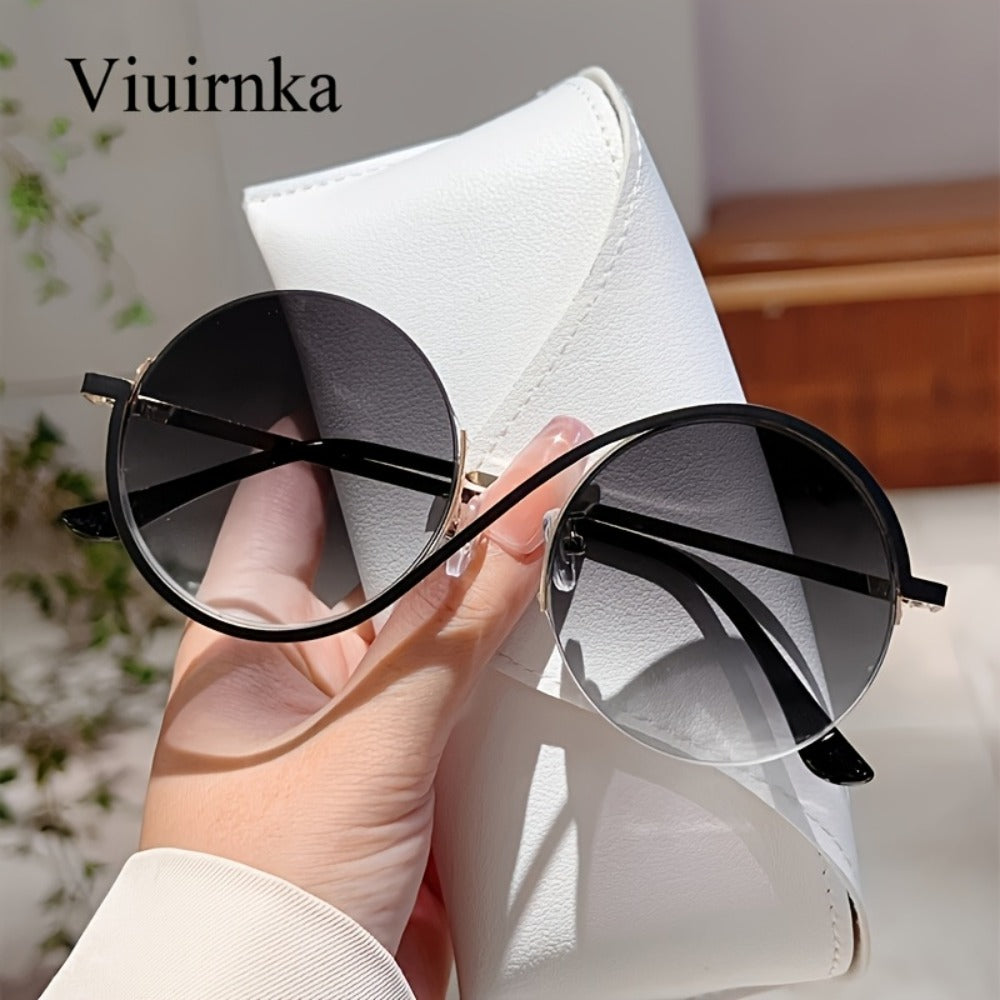 Sunglasses for Women - Round Oversized for with Case & Cleaning Cloth - Trendy Large Full Frame - product detail view 3