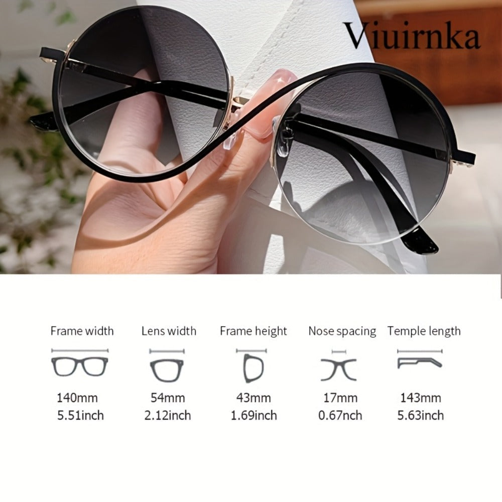 Sunglasses for Women - Round Oversized for with Case & Cleaning Cloth - Trendy Large Full Frame - product detail view 4