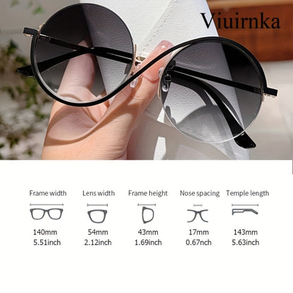 Sunglasses for Women - Round Oversized for with Case & Cleaning Cloth - Trendy Large Full Frame - product detail view 4