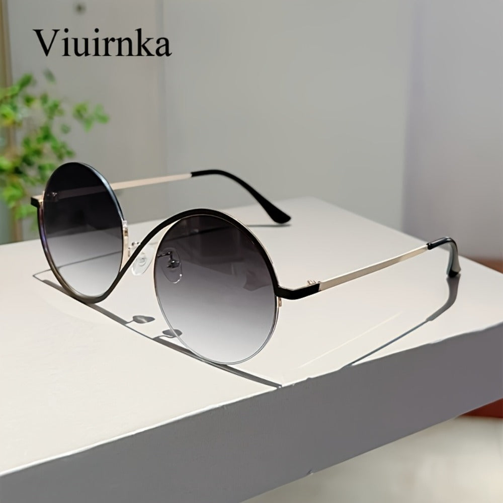 Sunglasses for Women - Round Oversized for with Case & Cleaning Cloth - Trendy Large Full Frame - product detail view 5