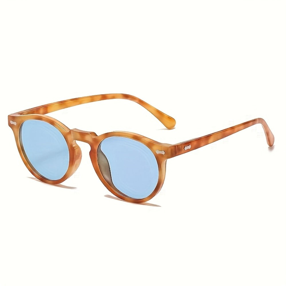 Sunglasses for Men - Round Polarized Acetate Frame UV400 Protection Vintage Unisex Anti-Glare - product detail view 3