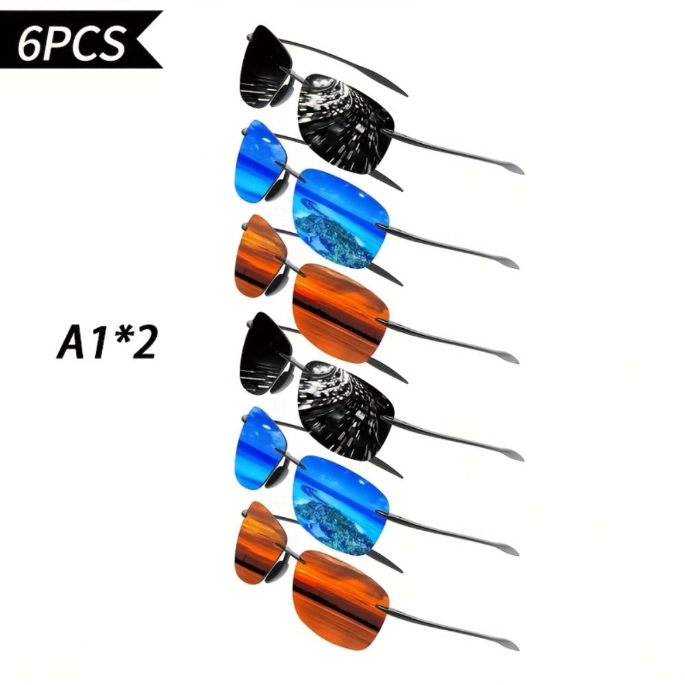 Sunglasses for Men - 's Polarized Bulk Pack 3 or 6 Pairs UV400 Anti-Glare HD Lenses - product detail view 3