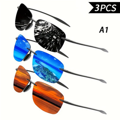 Sunglasses for Men - 's Polarized Bulk Pack 3 or 6 Pairs UV400 Anti-Glare HD Lenses - product detail view 5