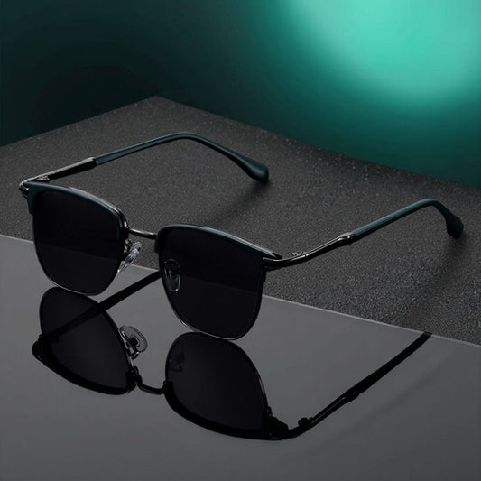 Sunglasses for Men - Semi-Rim UV400 for & Women Retro Half Frame Vintage Tinted Lens Eyewear - main product view